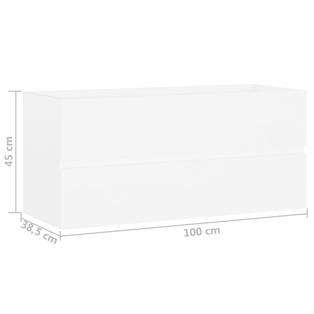 Fehér forgácslap mosdószekrény 100 x 38,5 x 45 cm