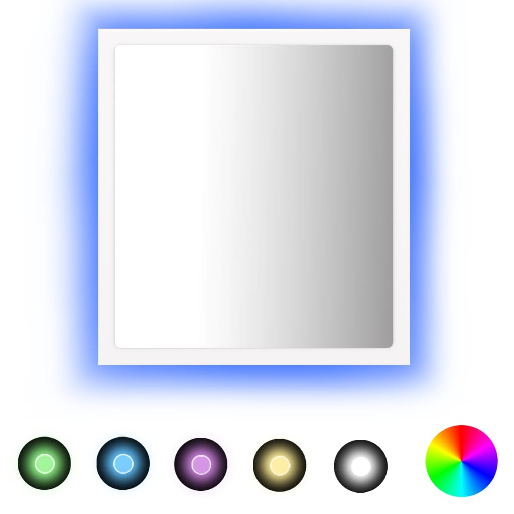 Fehér led-es forgácslap fürdőszobai tükör 40 x 8,5 x 37 cm