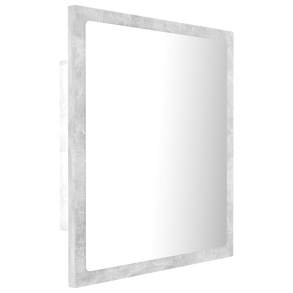 Betonszürke led-es forgácslap fürdőszobai tükör 40x8,5x37 cm