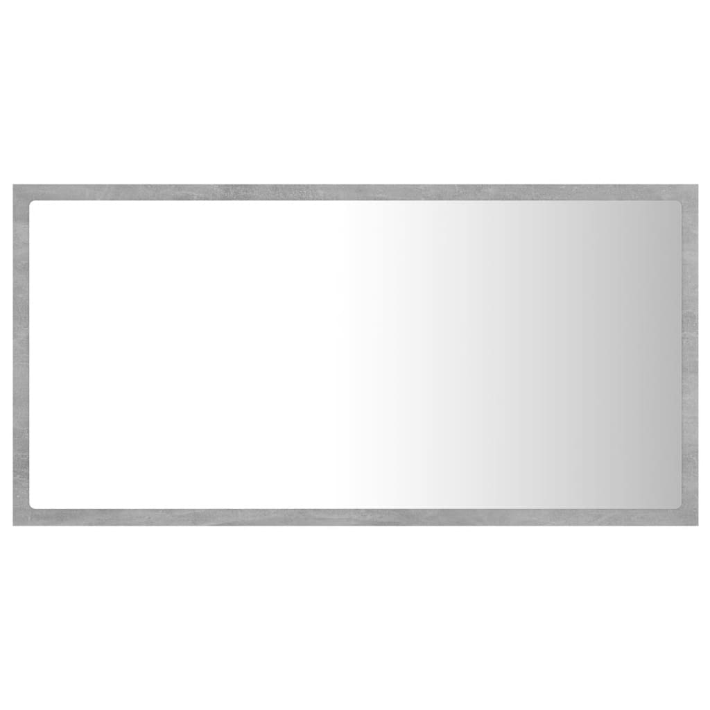 Betonszürke led-es forgácslap fürdőszobai tükör 80x8,5x37 cm