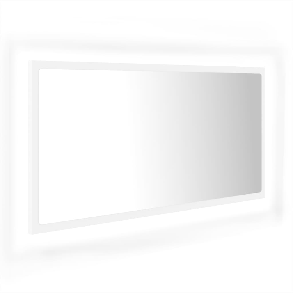 Fehér led-es forgácslap fürdőszobai tükör 90 x 8,5 x 37 cm