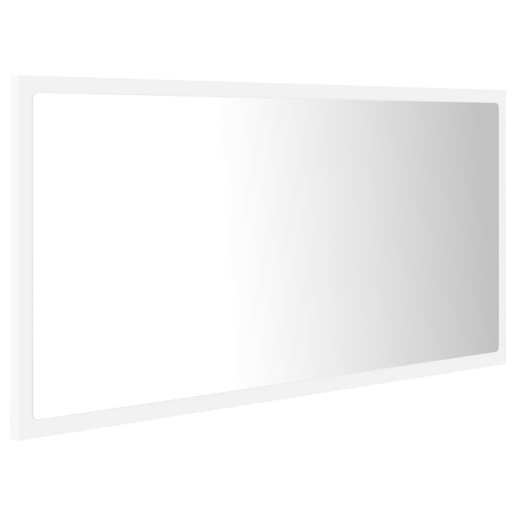 Fehér led-es forgácslap fürdőszobai tükör 90 x 8,5 x 37 cm