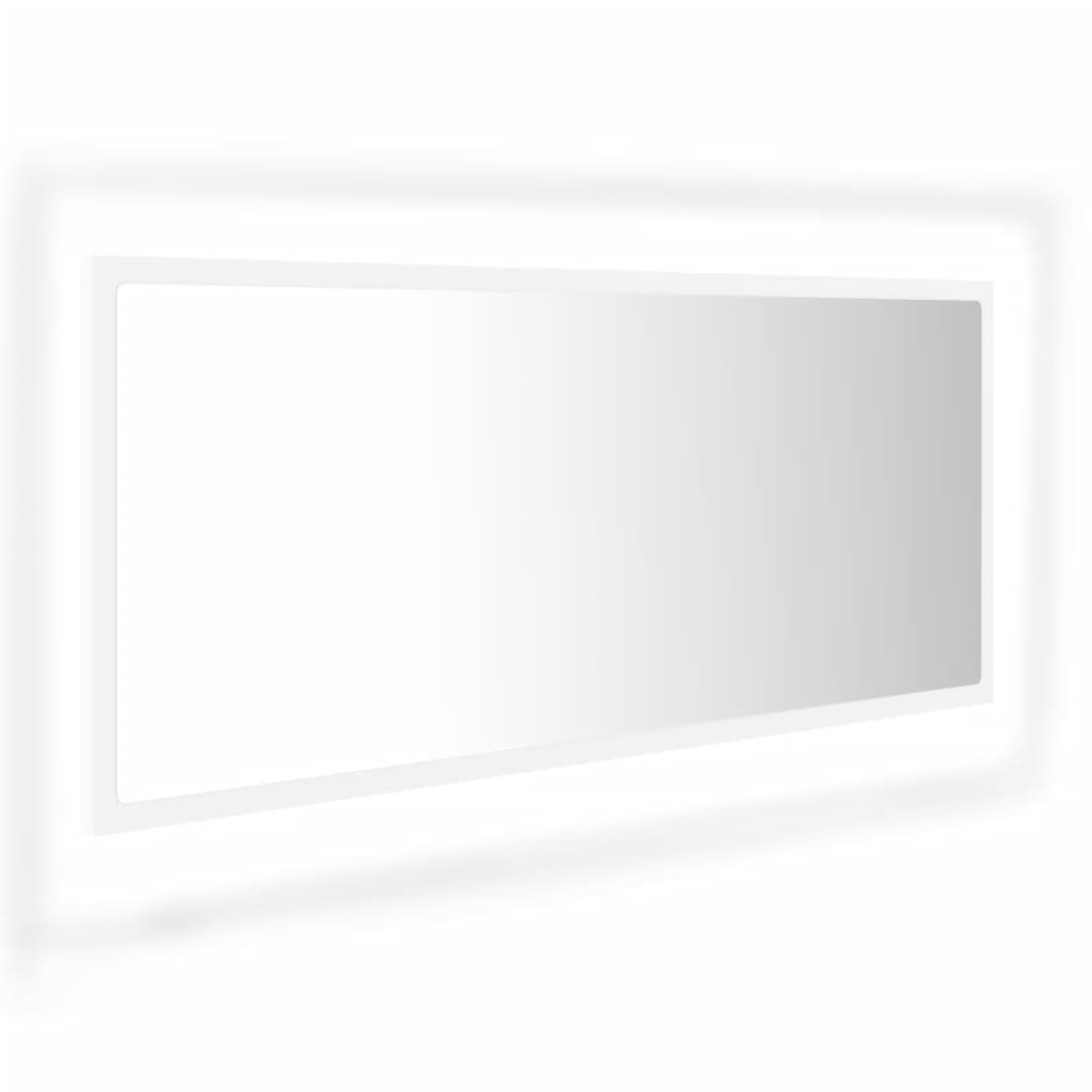 Fehér led-es forgácslap fürdőszobai tükör 100 x 8,5 x 37 cm