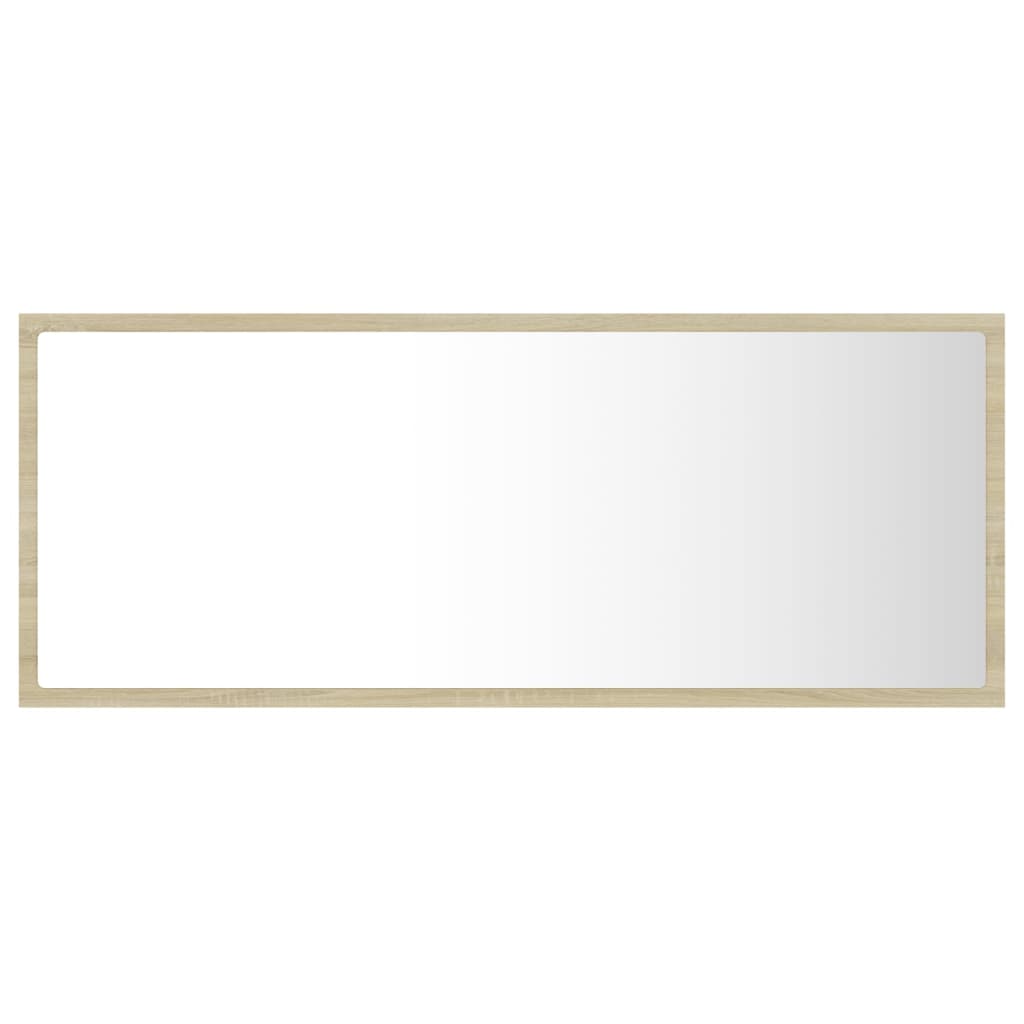 Sonoma színű led-es forgácslap fürdőszobai tükör 100x8,5x37 cm