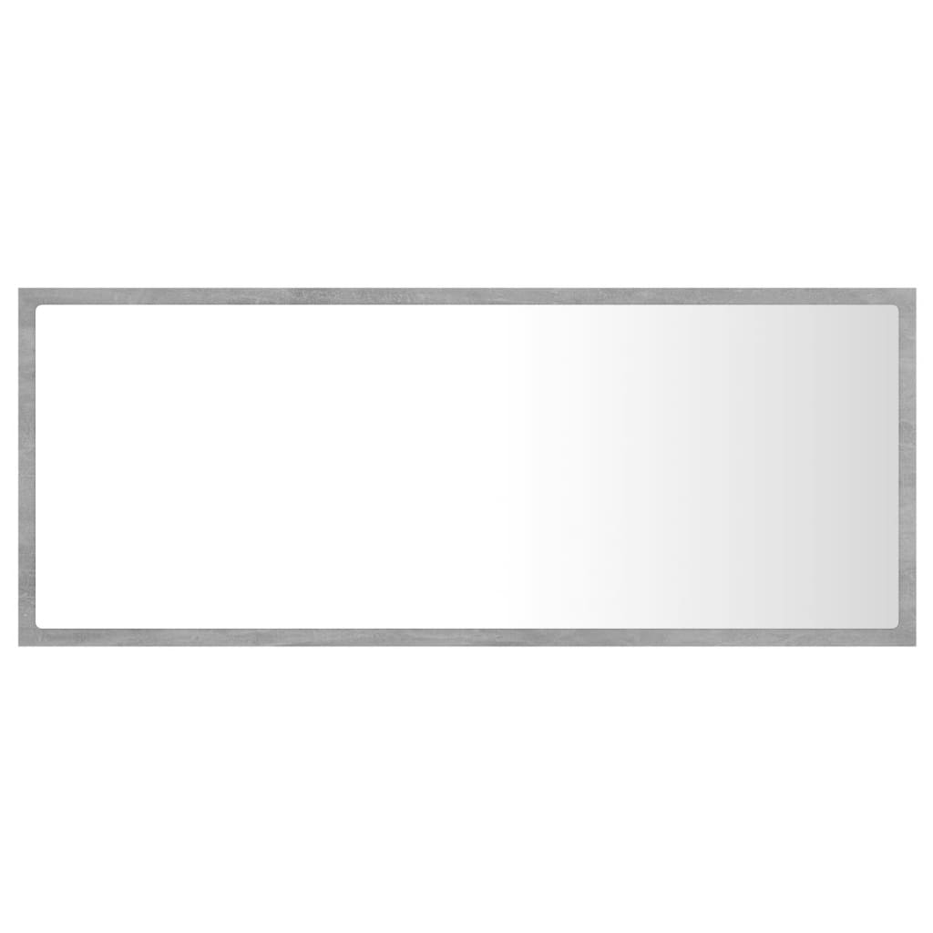 Betonszürke led-es forgácslap fürdőszobai tükör 100x8,5x37 cm