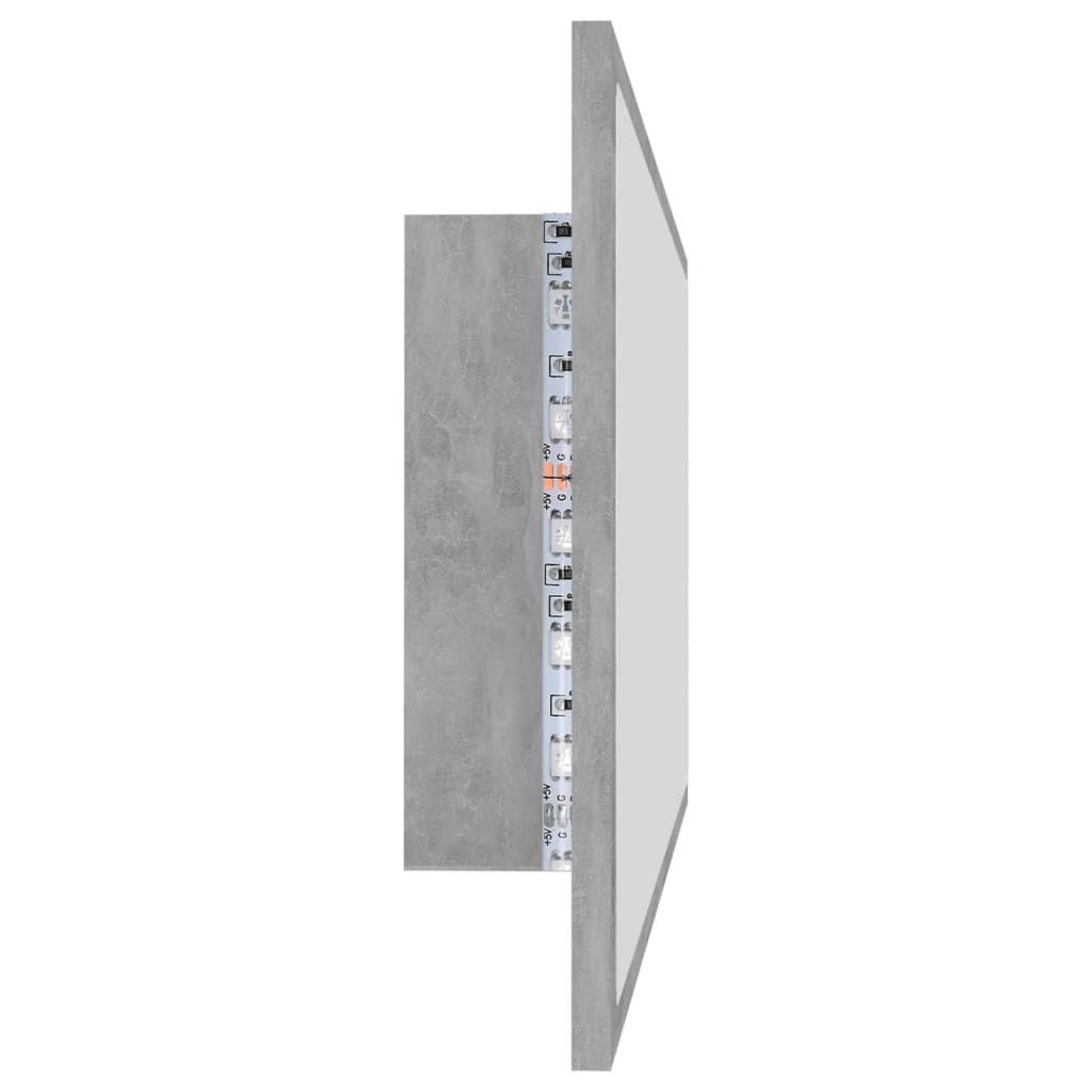 Betonszürke led-es forgácslap fürdőszobai tükör 100x8,5x37 cm