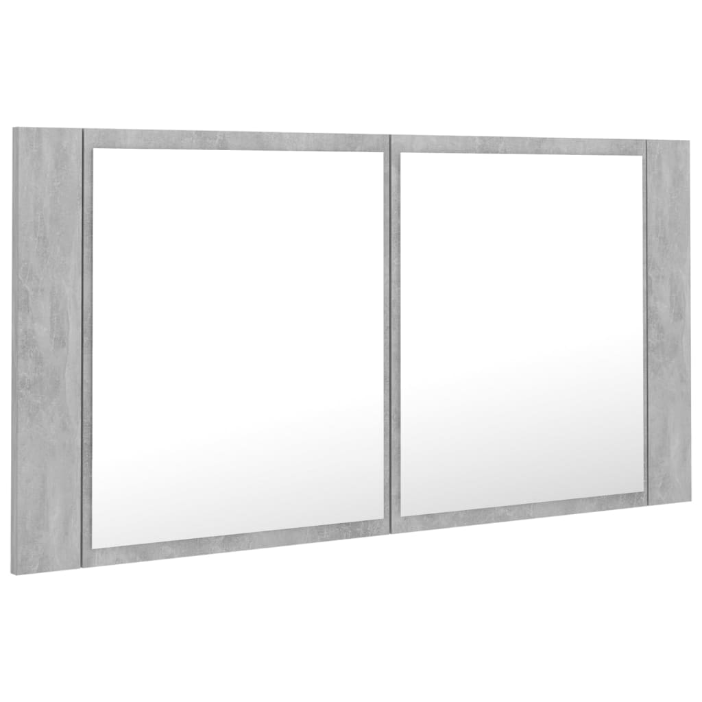 Betonszürke led-es tükrös fürdőszobaszekrény 90 x 12 x 45 cm Betonszürke led-es tükrös fürdőszobaszekrény 90 x 12 x 45 cm