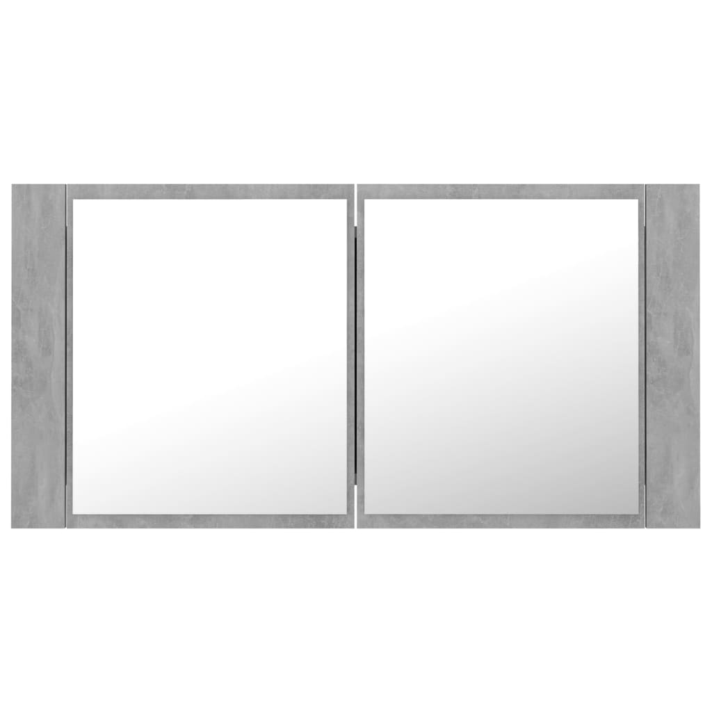 Betonszürke led-es tükrös fürdőszobaszekrény 90 x 12 x 45 cm Betonszürke led-es tükrös fürdőszobaszekrény 90 x 12 x 45 cm