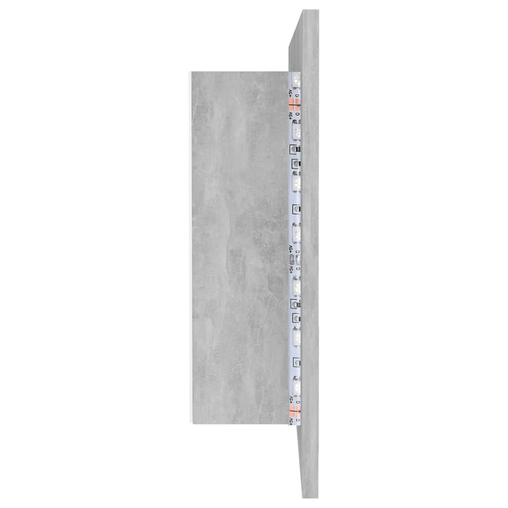 Betonszürke led-es tükrös fürdőszobaszekrény 90 x 12 x 45 cm Betonszürke led-es tükrös fürdőszobaszekrény 90 x 12 x 45 cm