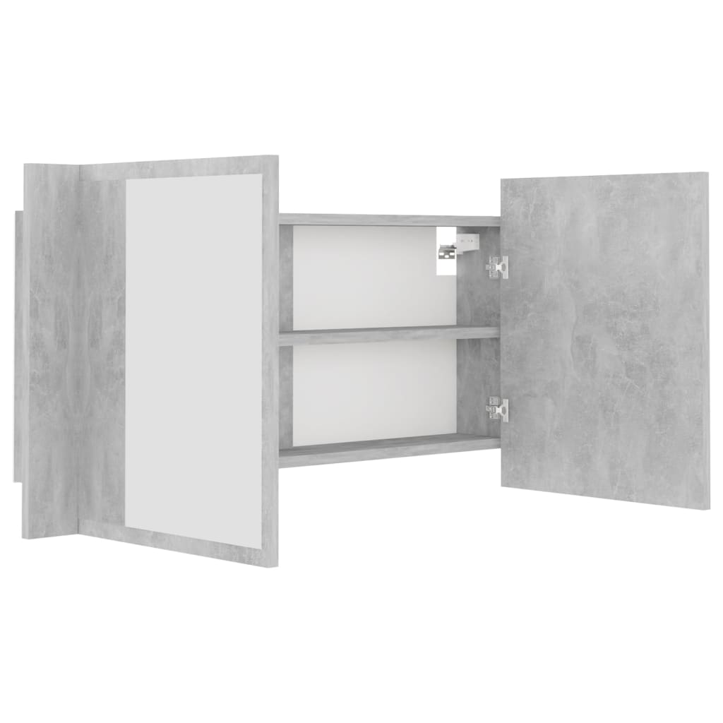 Betonszürke led-es tükrös fürdőszobaszekrény 90 x 12 x 45 cm Betonszürke led-es tükrös fürdőszobaszekrény 90 x 12 x 45 cm