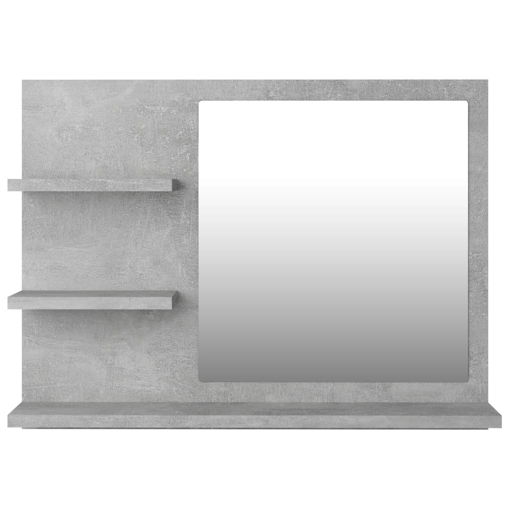 Betonszürke forgácslap fürdőszobai tükör 60 x 10,5 x 45 cm