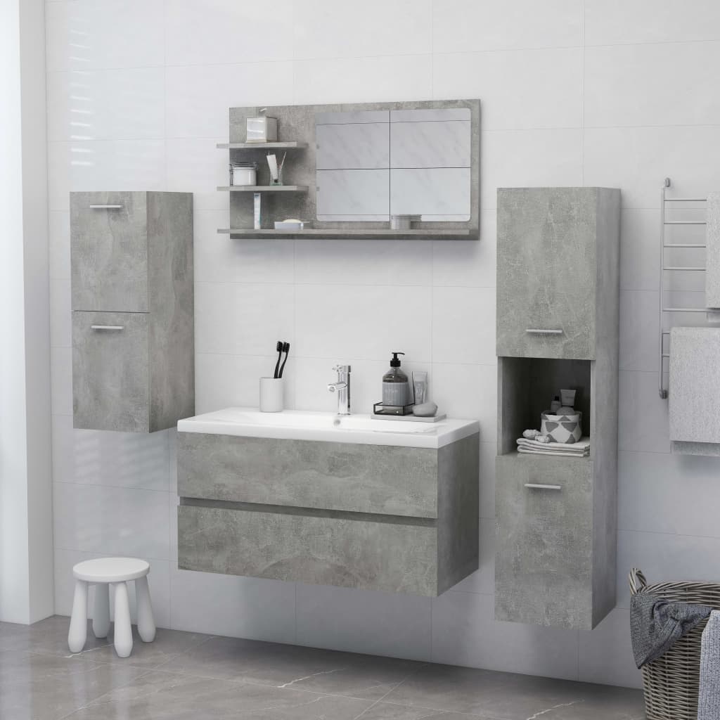 Betonszürke forgácslap fürdőszobai tükör 90 x 10,5 x 45 cm Betonszürke forgácslap fürdőszobai tükör 90 x 10,5 x 45 cm