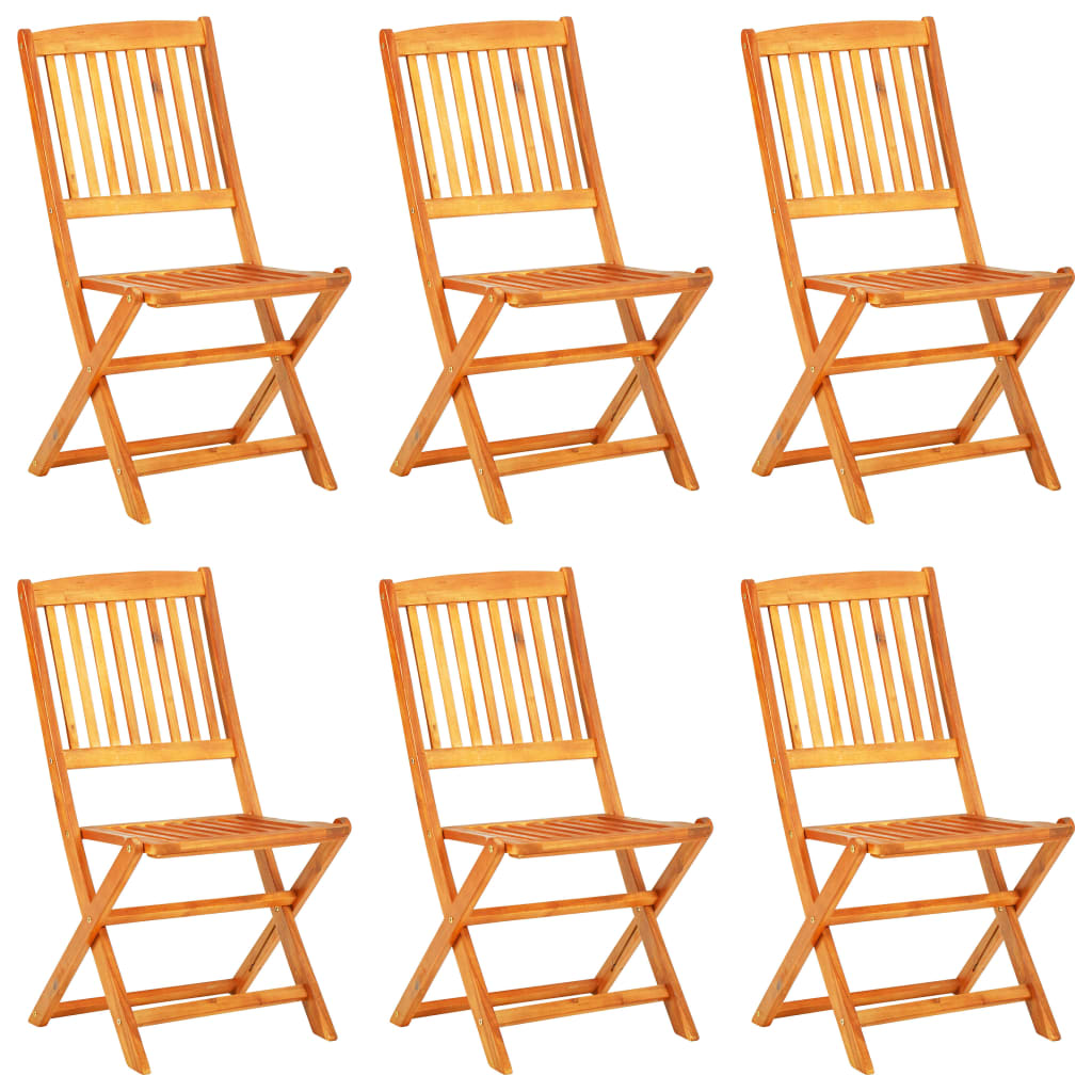 7 részes összecsukható tömör akácfa kerti étkezőszett