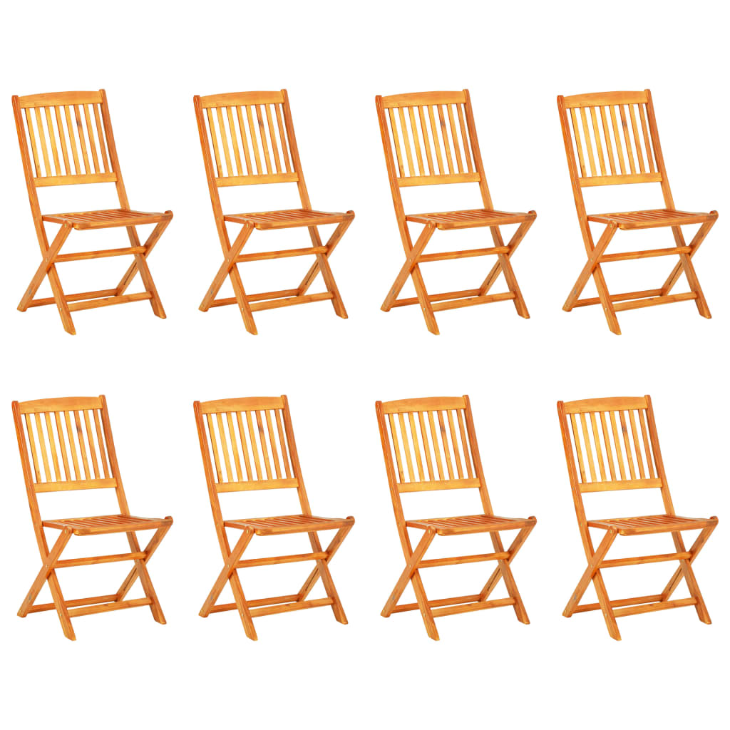 9 részes összecsukható tömör akácfa kerti étkezőszett