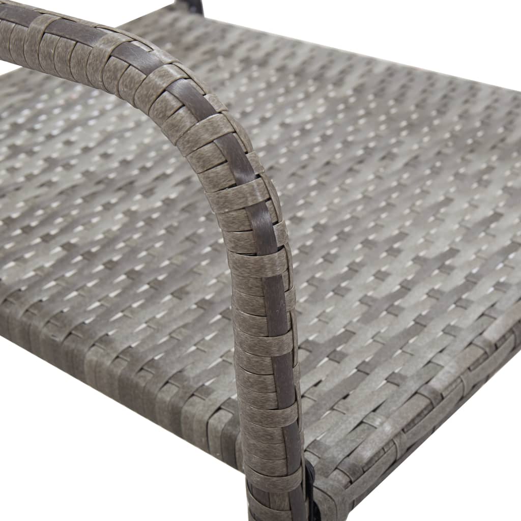 3 részes antracit-szürke színű polyrattan kerti étkezőgarnitúra