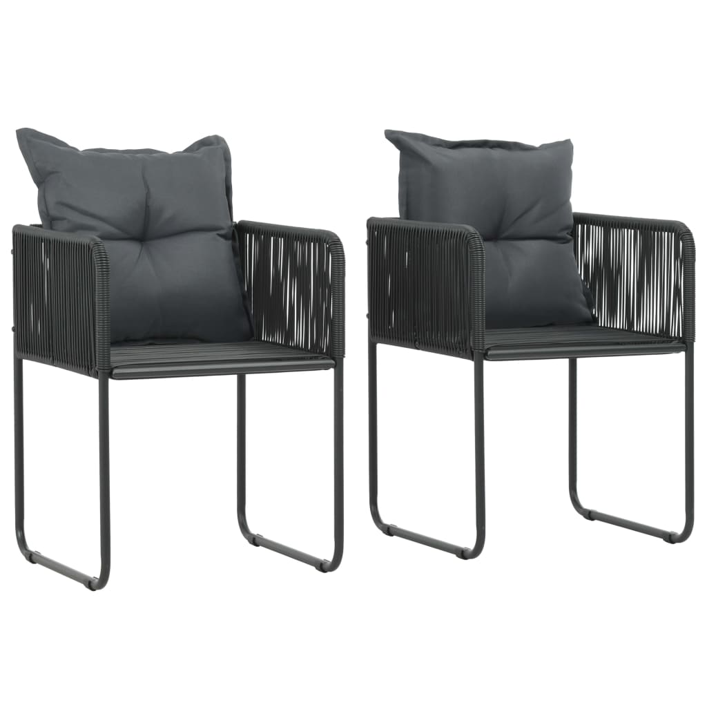3 részes fekete pvc rattan kerti étkezőgarnitúra