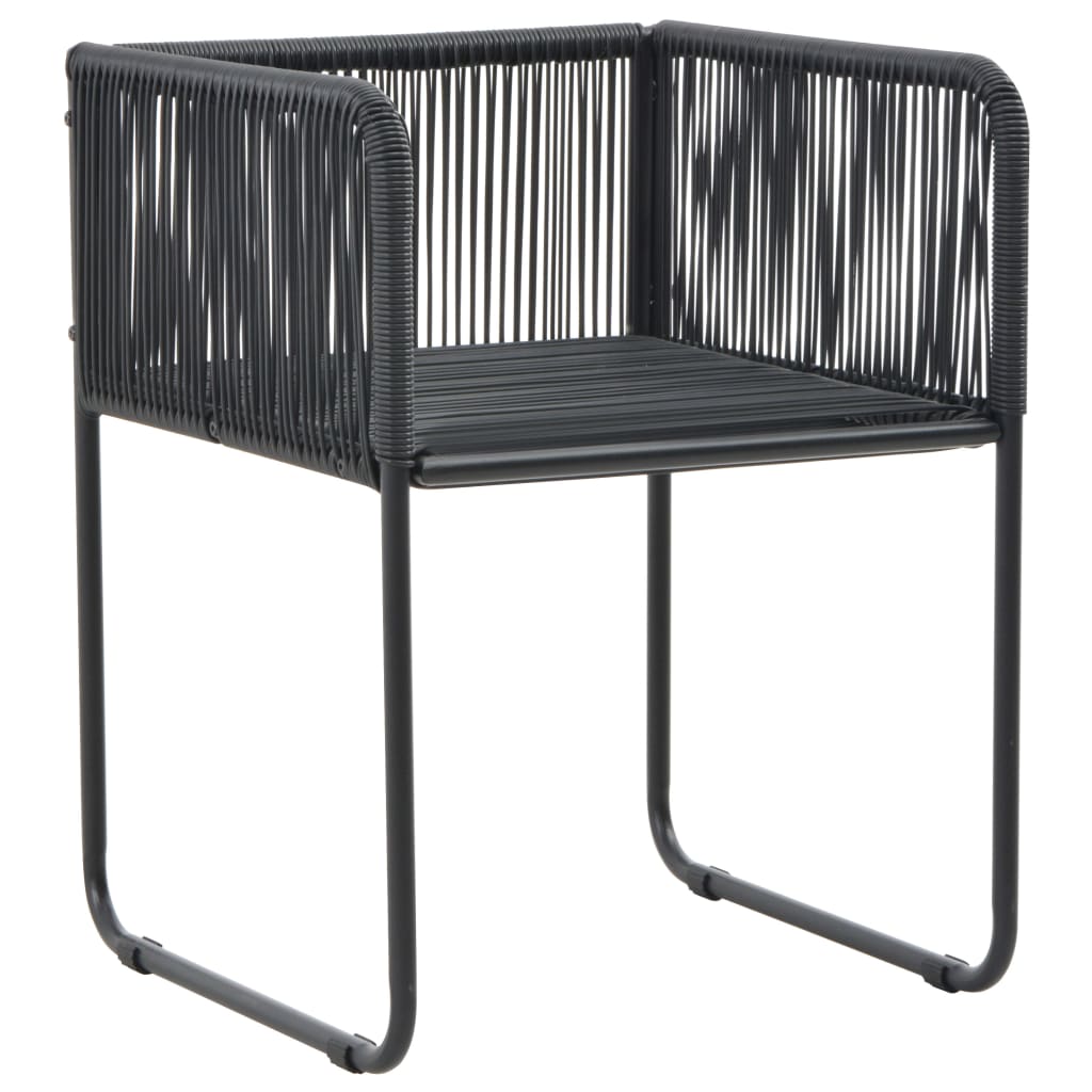 3 részes fekete pvc rattan kerti étkezőgarnitúra