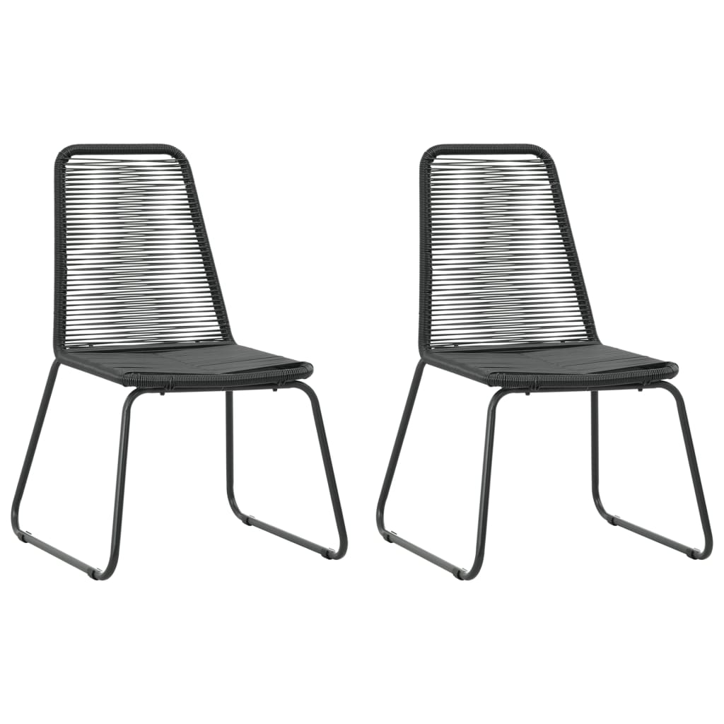 3 részes fekete pvc rattan kerti étkezőgarnitúra