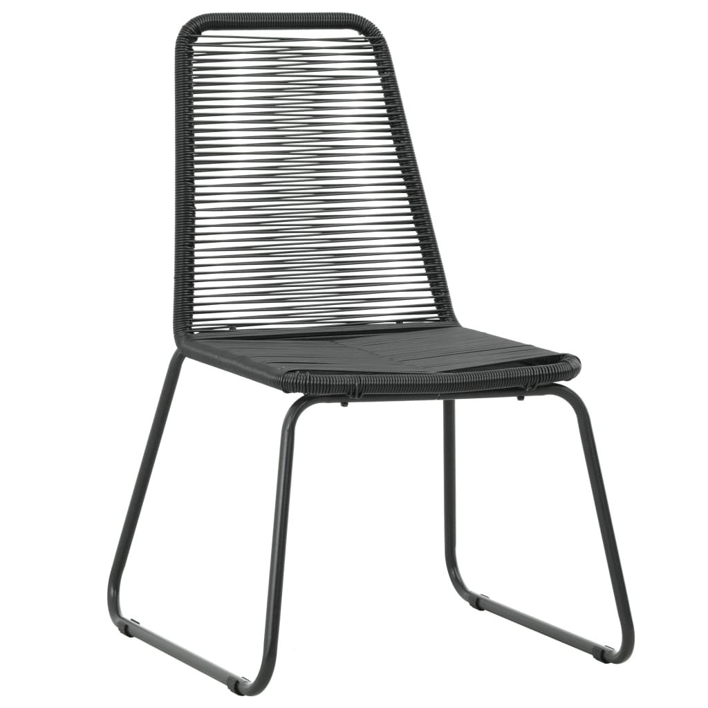 3 részes fekete pvc rattan kerti étkezőgarnitúra