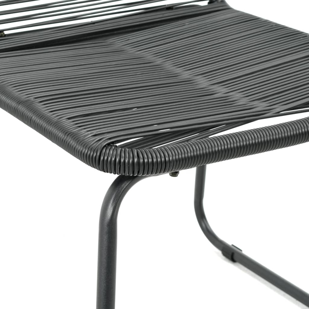 3 részes fekete pvc rattan kerti étkezőgarnitúra