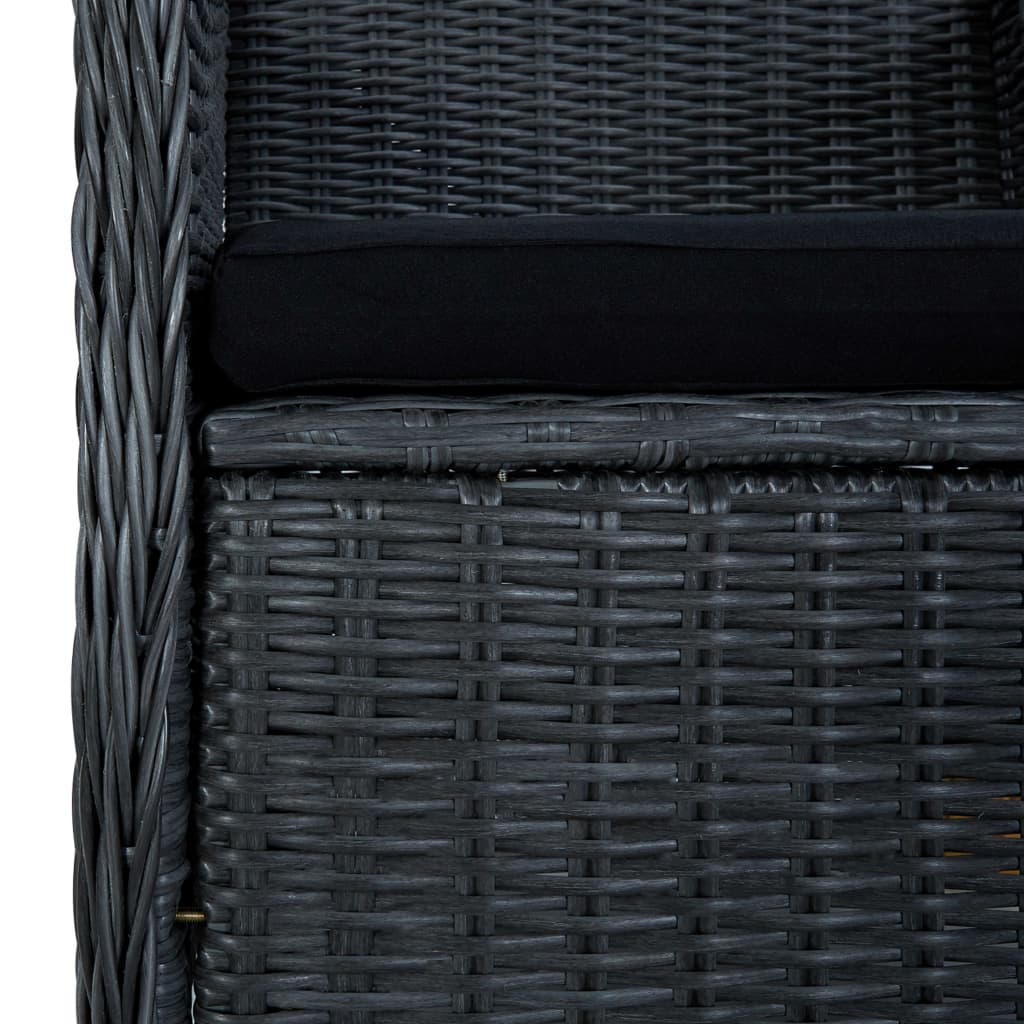 7 részes sötétszürke polyrattan kültéri étkezőszett párnákkal 7 részes sötétszürke polyrattan kültéri étkezőszett párnákkal