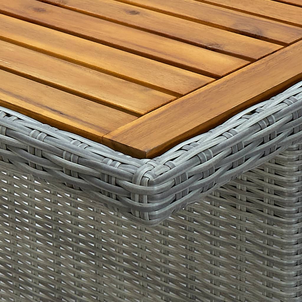 9 részes világosszürke polyrattan kültéri étkezőszett párnákkal 9 részes világosszürke polyrattan kültéri étkezőszett párnákkal