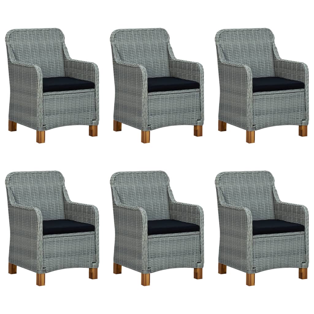 9 részes világosszürke polyrattan kültéri étkezőszett párnákkal 9 részes világosszürke polyrattan kültéri étkezőszett párnákkal