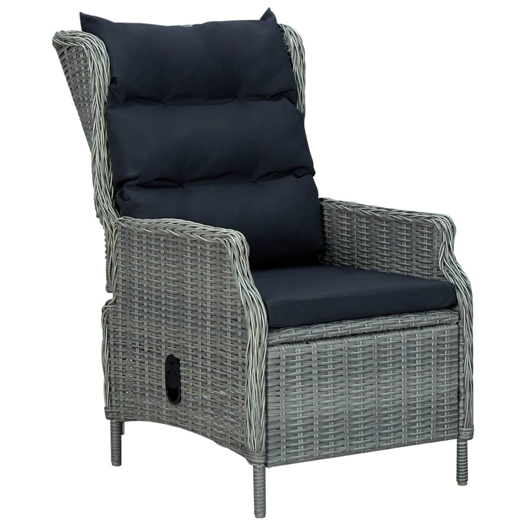 9 részes világosszürke polyrattan kültéri étkezőszett párnákkal 9 részes világosszürke polyrattan kültéri étkezőszett párnákkal