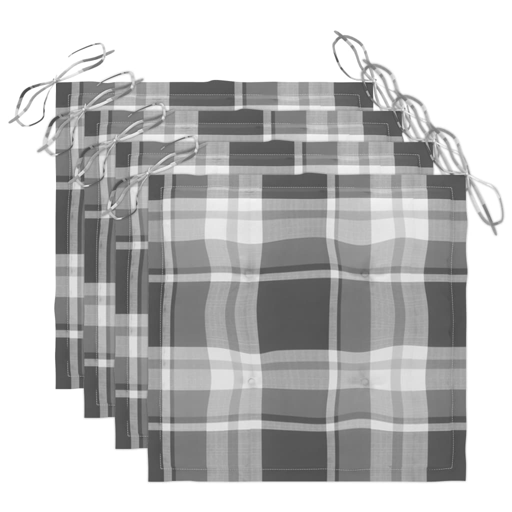 4 db szürke tömör akácfa rendezői szék párnával