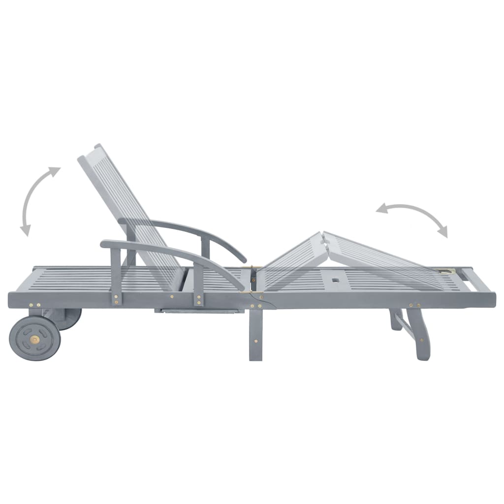 Tömör akácfa kerti napozóágy párnával