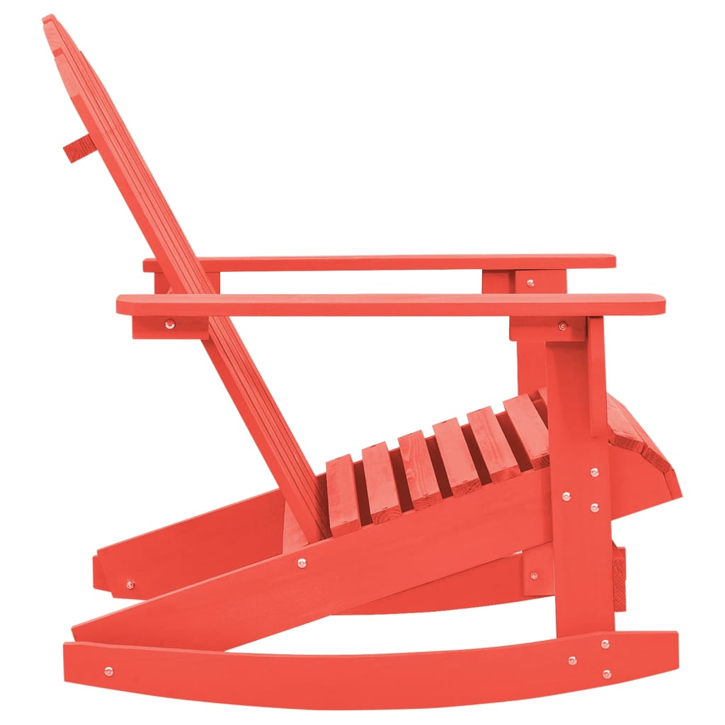 Piros tömör fenyőfa kerti adirondack hintaszék