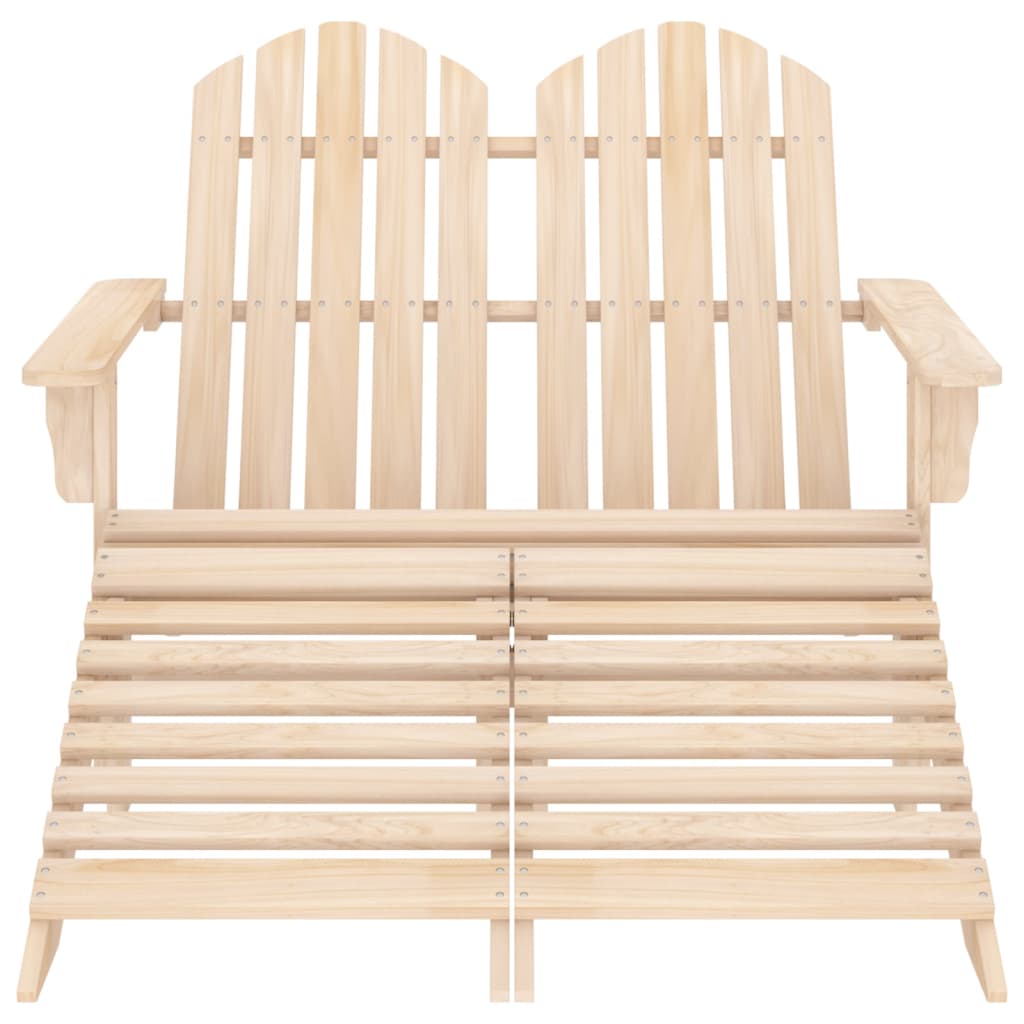 Kétszemélyes fenyőfa kerti adirondack szék és zsámoly