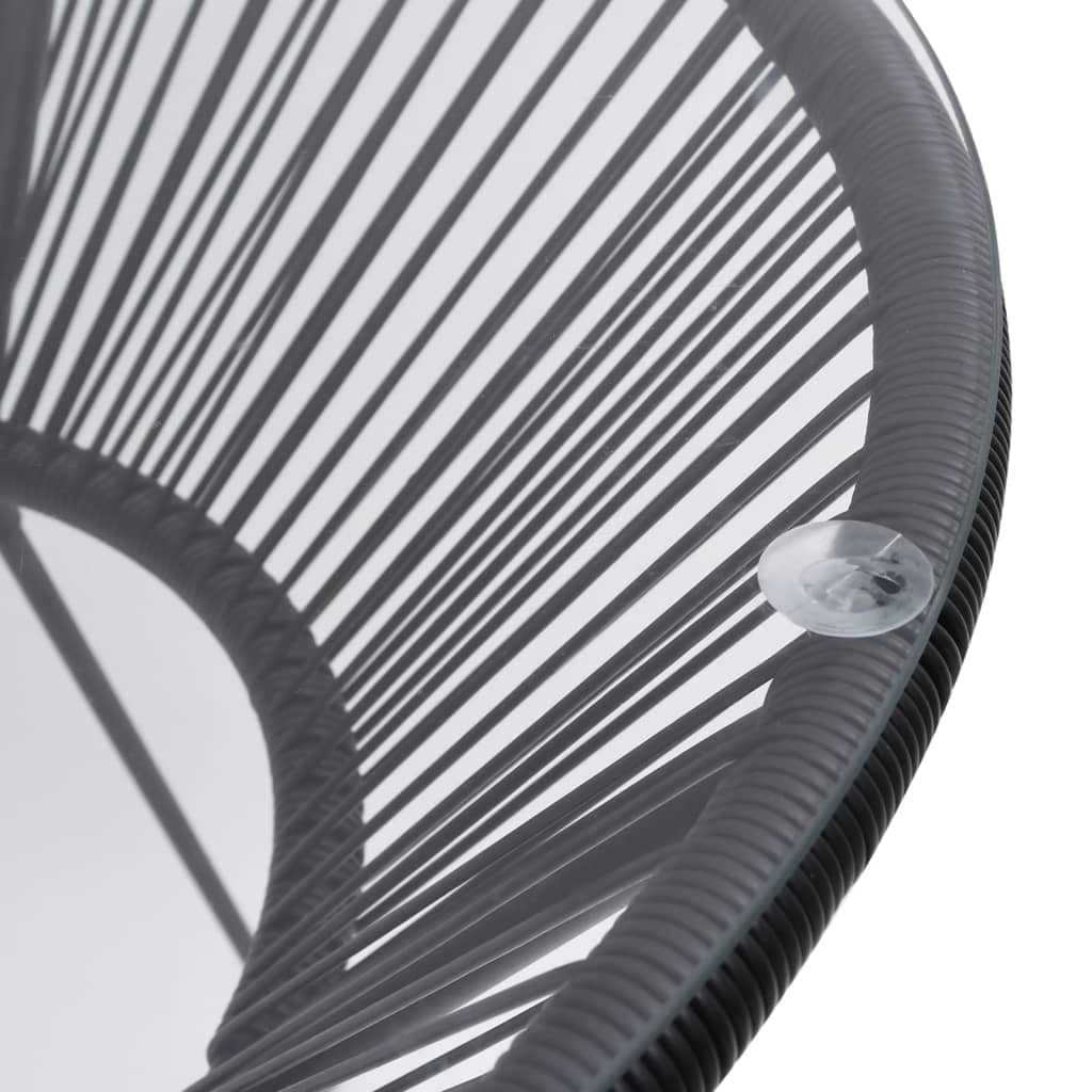 3 részes fekete pvc rattan kültéri étkezőgarnitúra