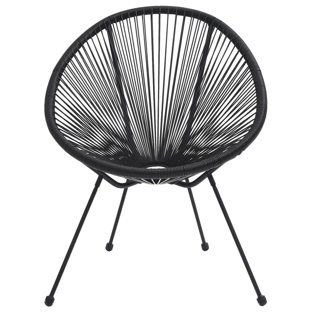 3 részes fekete pvc rattan kültéri étkezőgarnitúra