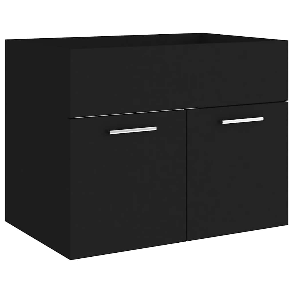 2 részes fekete forgácslap fürdőszobai bútorszett