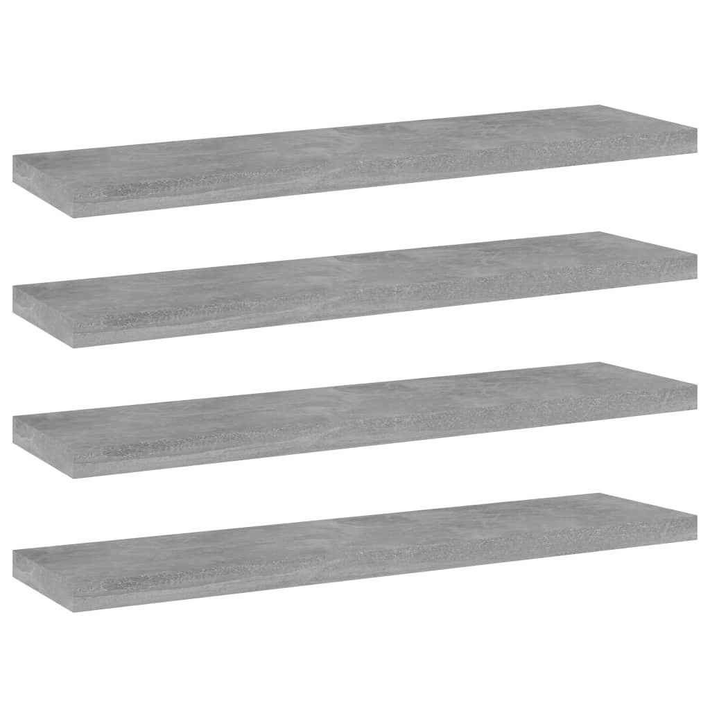 4 db betonszürke forgácslap könyvespolc 40 x 10 x 1,5 cm