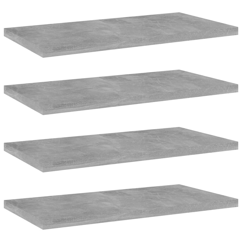 4 db betonszürke forgácslap könyvespolc 40 x 20 x 1,5 cm