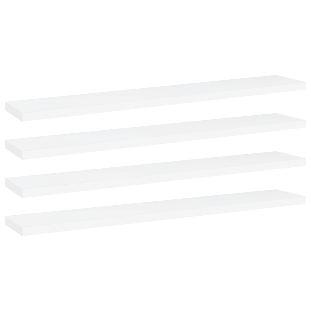 4 db fehér forgácslap könyvespolc 60 x 10 x 1,5 cm