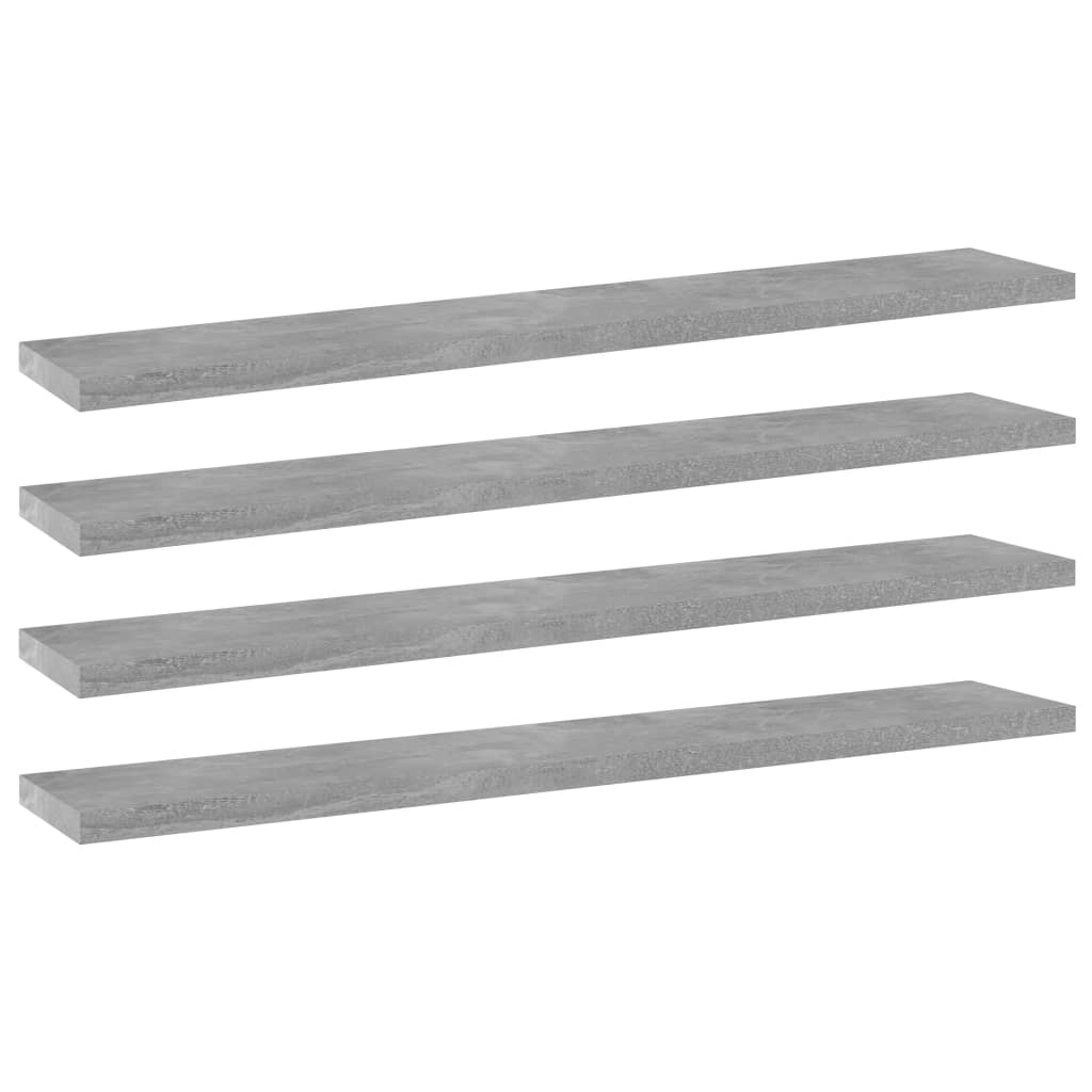 4 db betonszürke forgácslap könyvespolc 60 x 10 x 1,5 cm