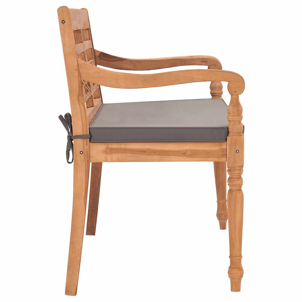 Tömör tíkfa batavia pad sötétszürke párnával 120 cm