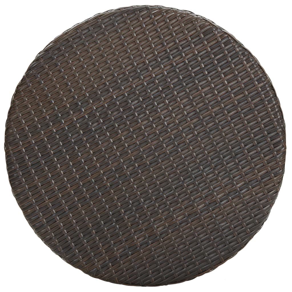 3 részes barna polyrattan kerti bárszett párnákkal