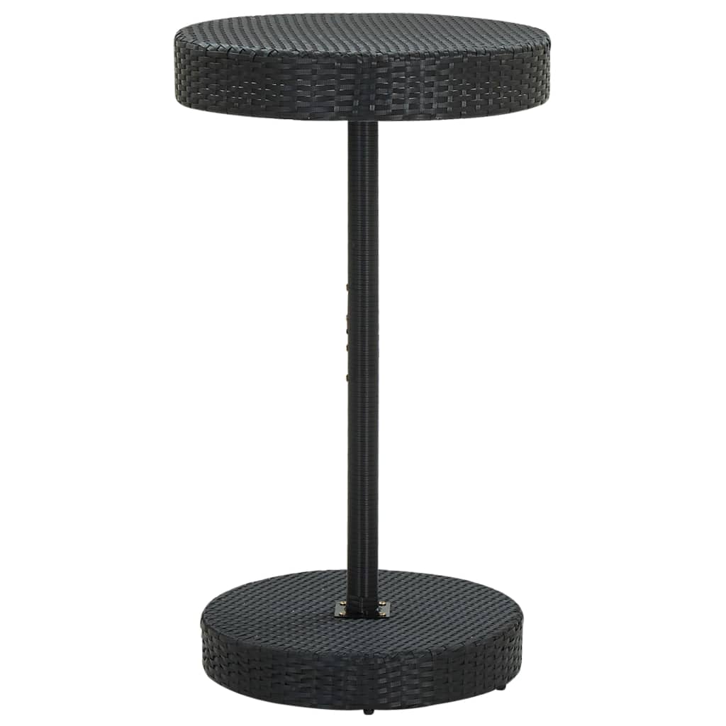 3 részes fekete polyrattan kültéri bárszett párnákkal