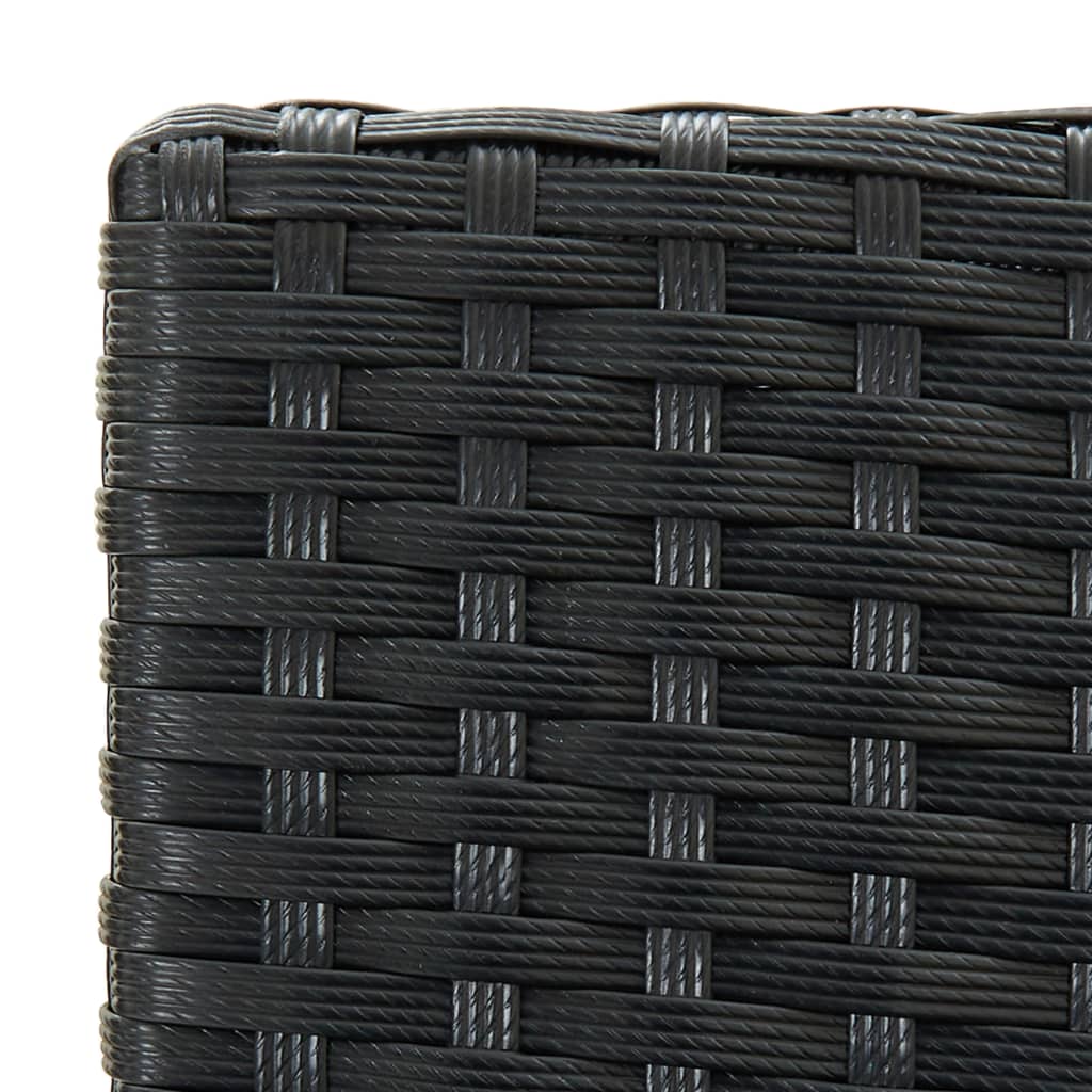 3 részes fekete polyrattan kültéri bárszett párnákkal