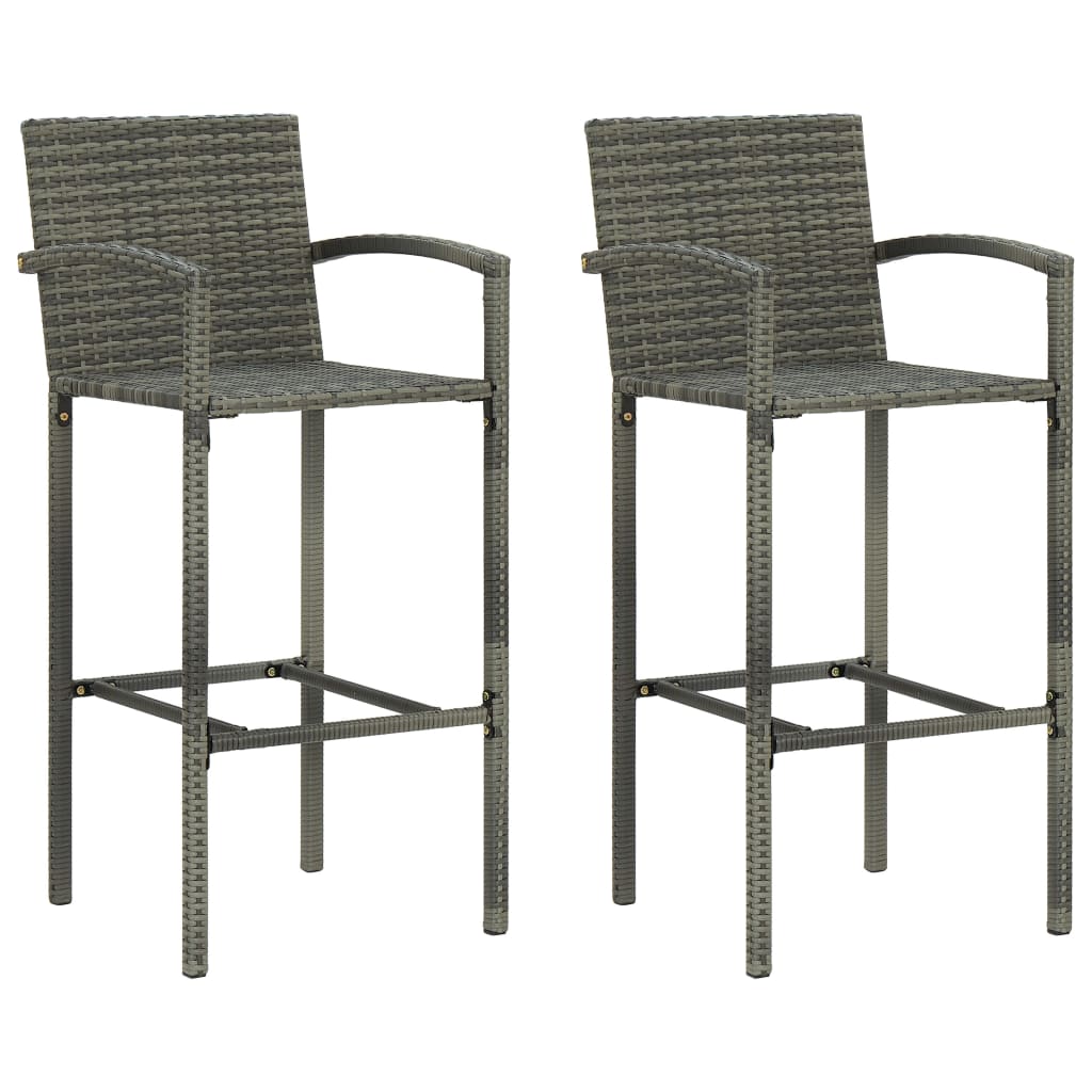 3 részes szürke polyrattan kerti bárszett