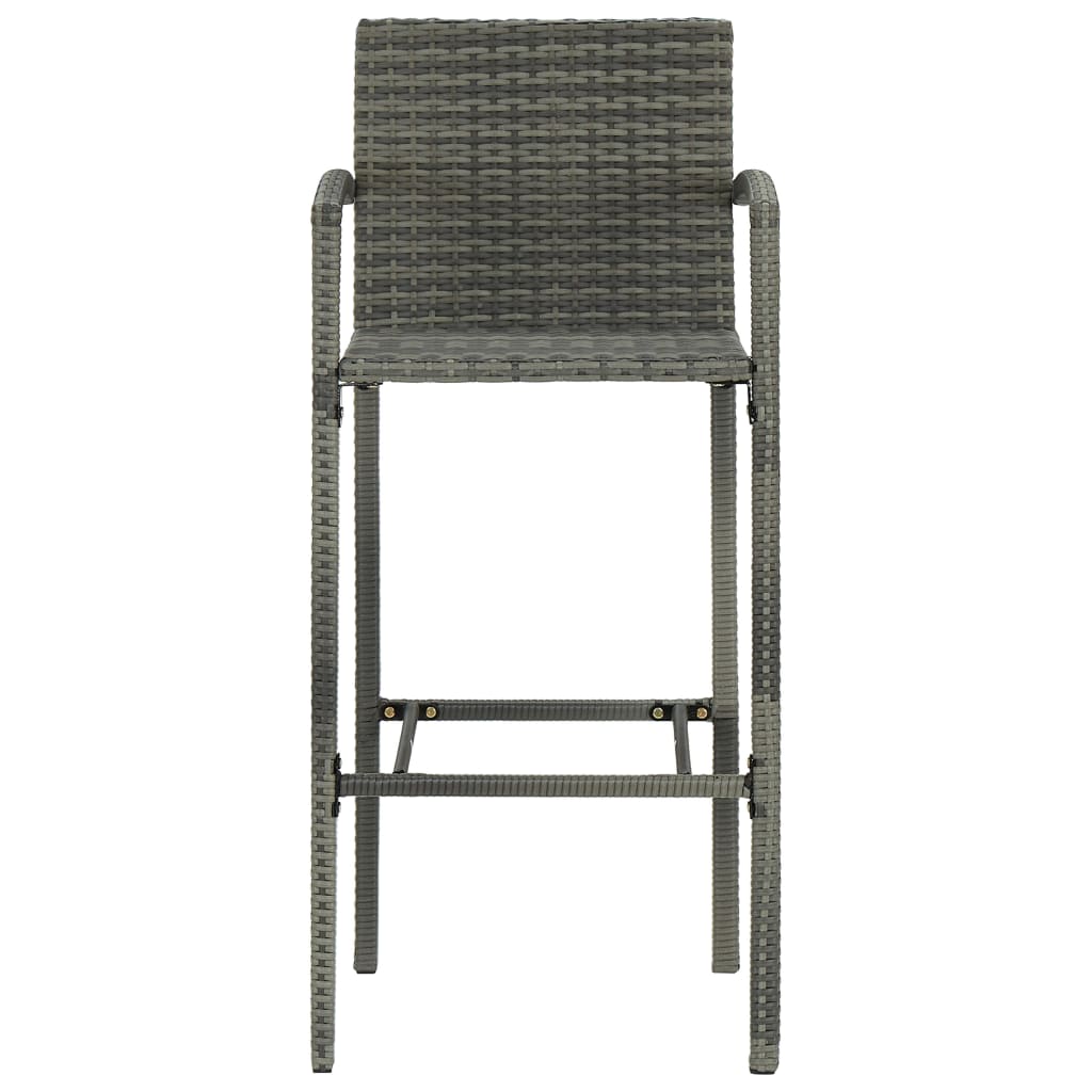 3 részes szürke polyrattan kerti bárszett