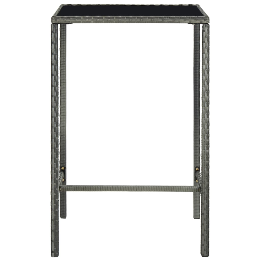 3 részes szürke polyrattan kerti bárszett