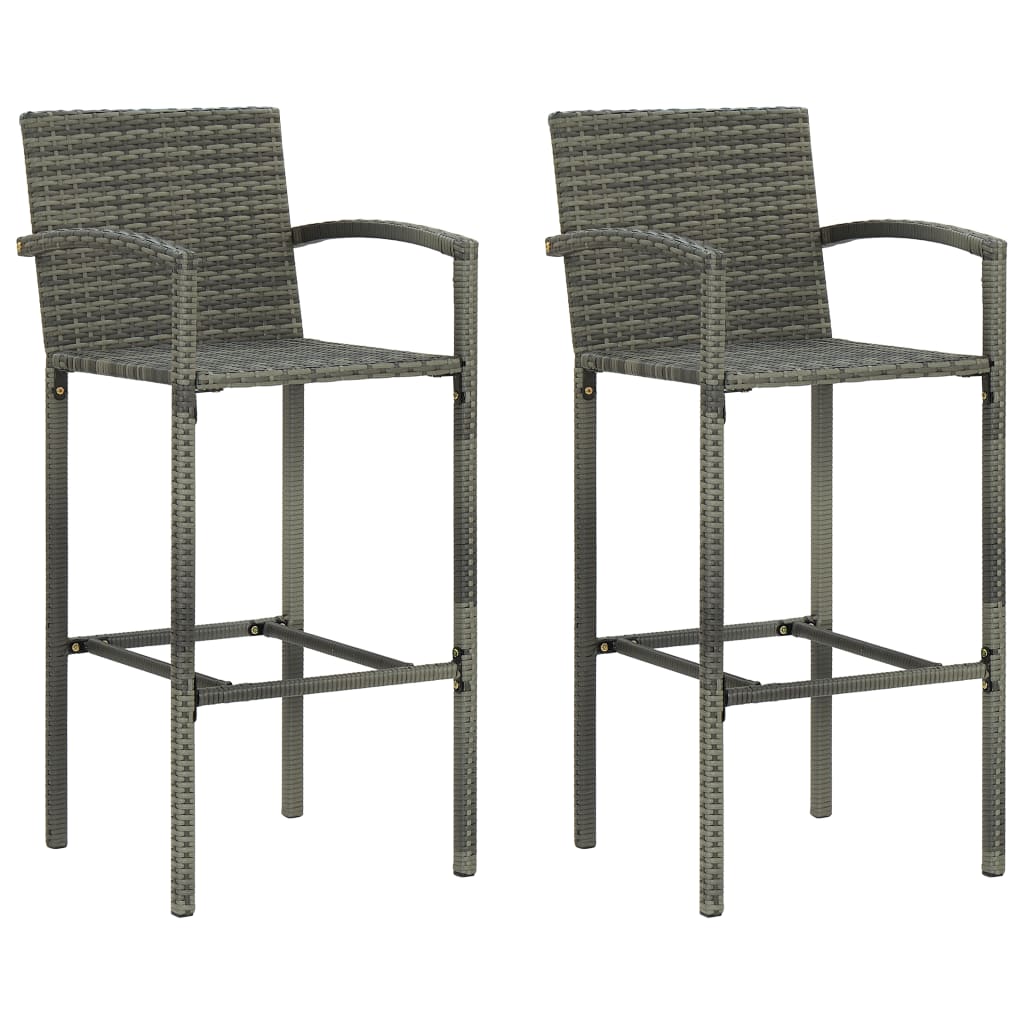 3 részes szürke polyrattan kerti bárszett