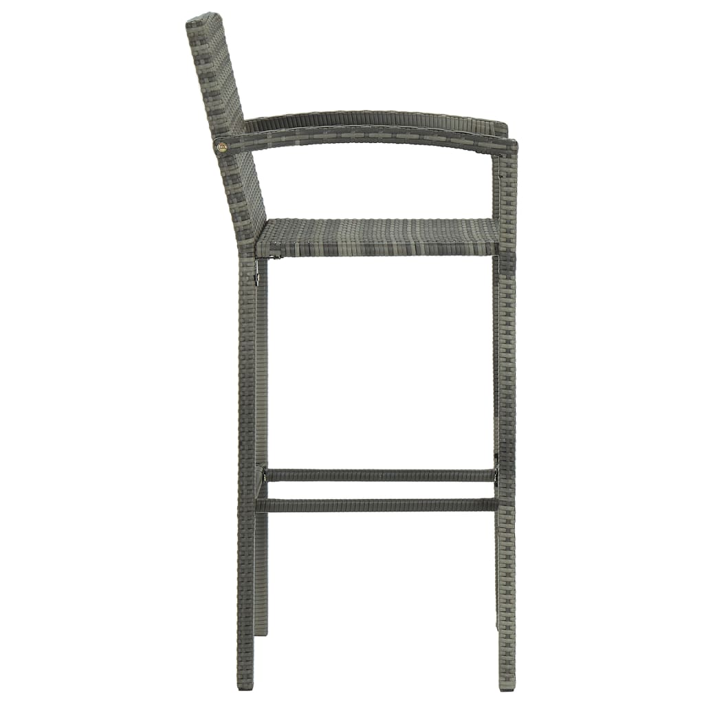 3 részes szürke polyrattan kerti bárszett