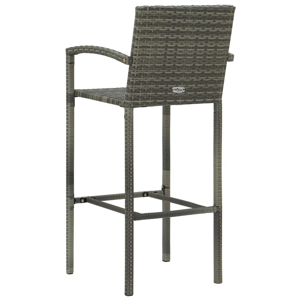 3 részes szürke polyrattan kerti bárszett