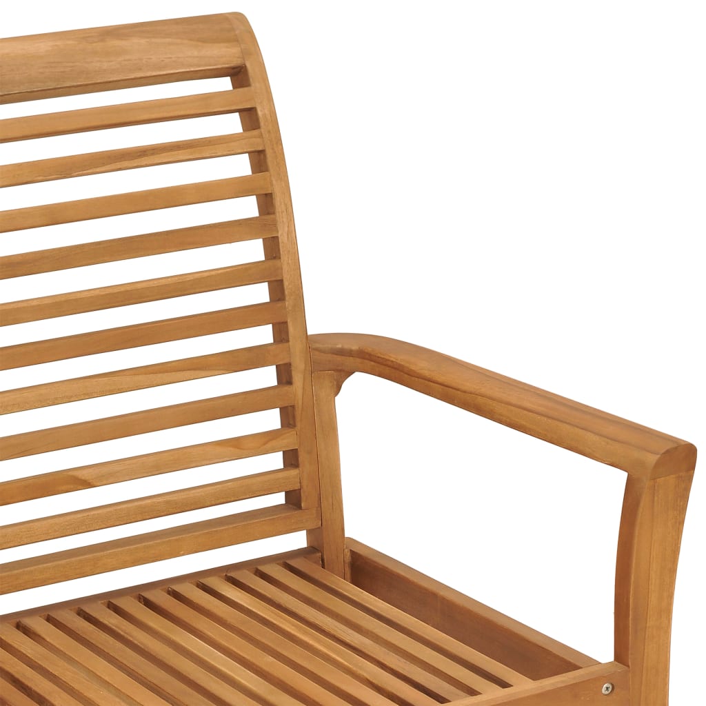Tömör tíkfa kerti pad zöld párnával 112 cm